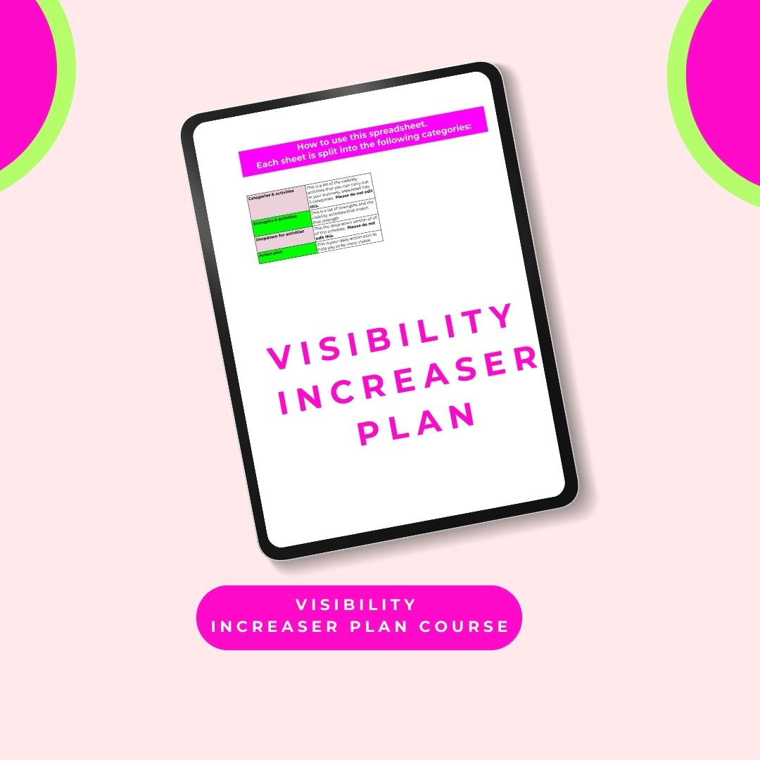 Visibility Increaser Plan pink mockup